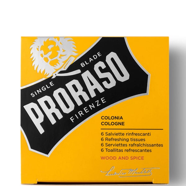 Proraso Refreshing Tissues - Wood and Spice(프로라소 리프레싱 티슈 - 우드 앤 스파이스 6개입)