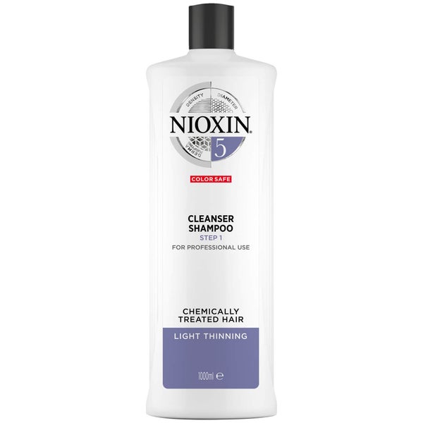 Champô de Limpeza NIOXIN Sistema 5 em 3 partes para Cabelos Quimicamente Tratados com Desbaste Ligeiro 1000ml