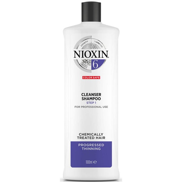 NIOXIN 3-częściowy System 6 Szampon oczyszczający do włosów poddawanych zabiegom chemicznym z postępującym przerzedzeniem 1000ml