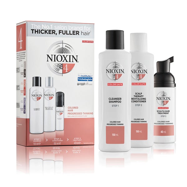 NIOXIN Sistema em 3 partes 4 Kit de teste para cabelos coloridos com desbaste progressivo