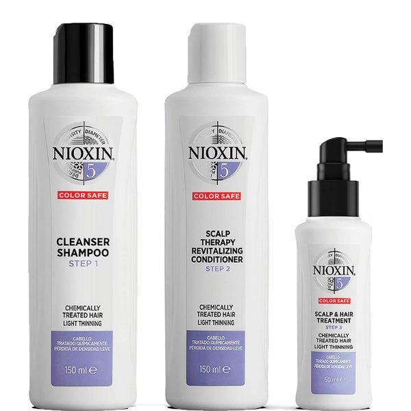 Coffret Découverte System 5 3 Étapes pour les cheveux traités chimiquement et légèrement clairsemés NIOXIN