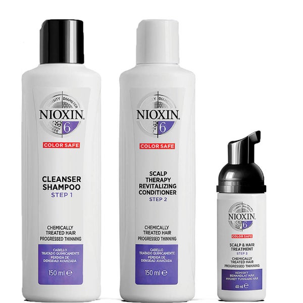 NIOXIN 3-częściowy System 6 Zestaw próbny do włosów poddawanych zabiegom chemicznym z postępującym przerzedzeniem
