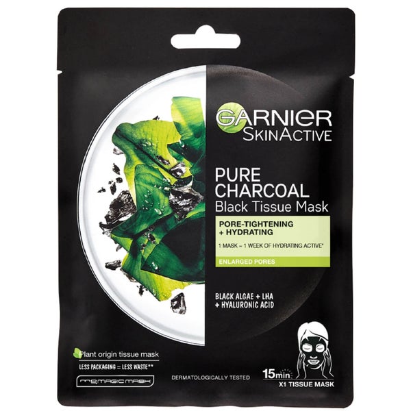 Garnier Charcoal and Algae Hydrating Face Sheet Mask -naamio