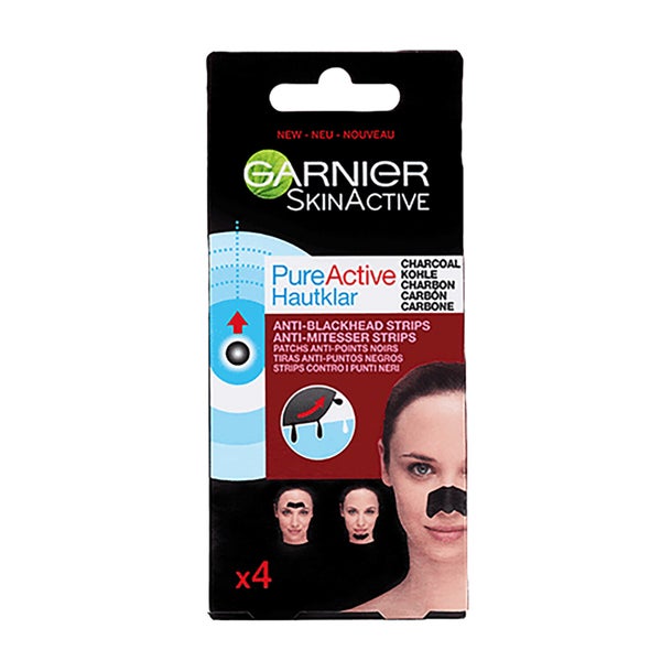 Garnier Pure Active Charcoal Anti-Blackhead Nose Strips -mustapääliuskat 4 kpl