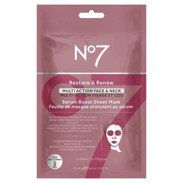 No7 Restore & Renew Multi Action Serum Boost Sheet Mask 23g
