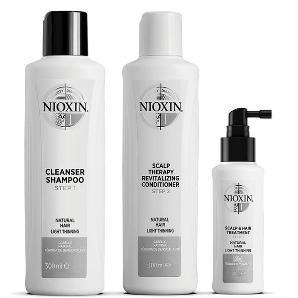 Coffret de Fidélisation System 1 en 3 Étapes parties pour les cheveux Naturels Légèrement Clairsemés NIOXIN