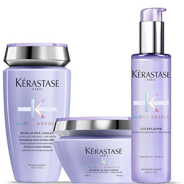 Kérastase Blond Absolu Ultra Violet Shampoo, Treatment and Masque Trio -hiustenhoitosetti