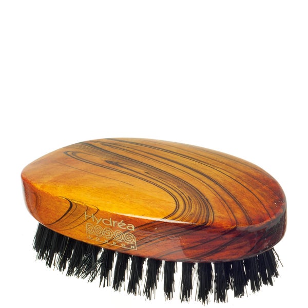 Деревянная расческа Hydrea London Military Hairbrush Gloss Finish with Pure Black Boar Bristle (жесткая), сертификат FSC