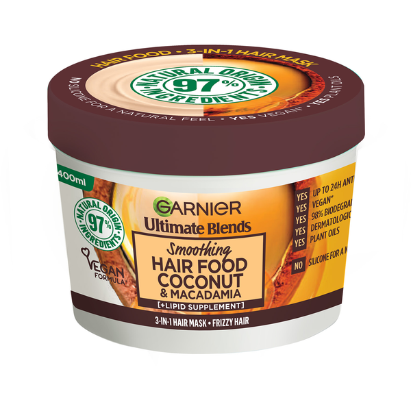 Garnier Ultimate Blends Hair Food Coconut Oil 3-in-1 Frizzy Hair Mask Treatment 390ml