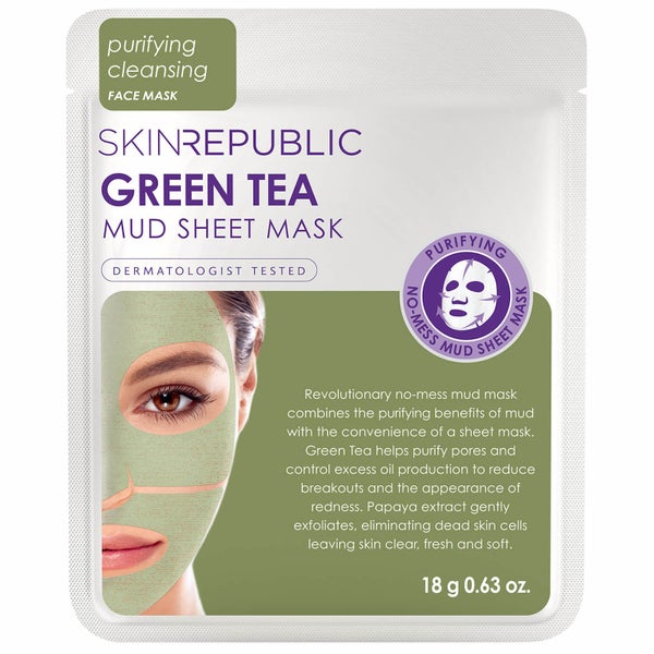 Тканевая маска для лица с зеленым чаем Skin Republic Green Tea Mud Face Sheet Mask, 18 г