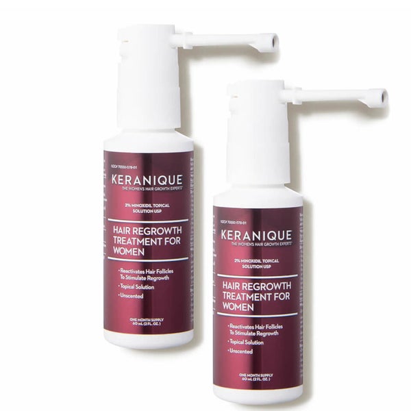 Keranique Hair Regrowth Treatment for Women - 2 Minoxidil Topical Solution (2 piece - $60 Value)