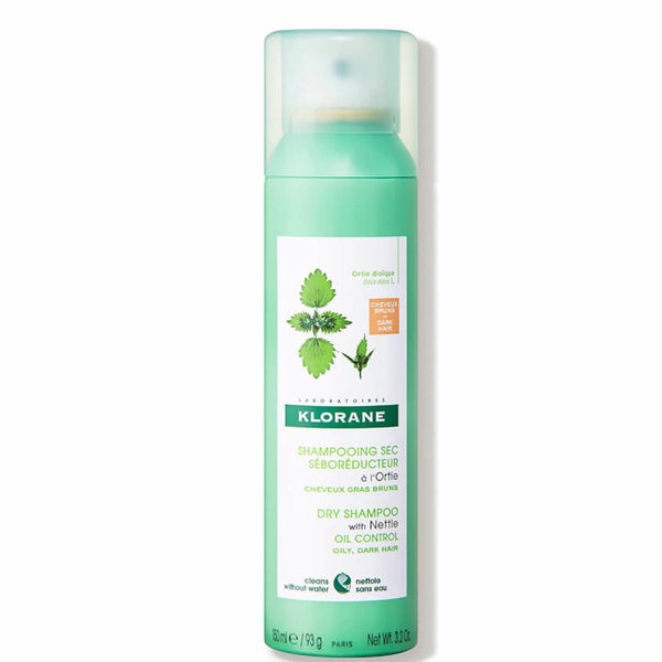 KLORANE Oczyszczający suchy szampon z pokrzywą do włosów przetłuszczających się brązowo-ciemnych 150 ml