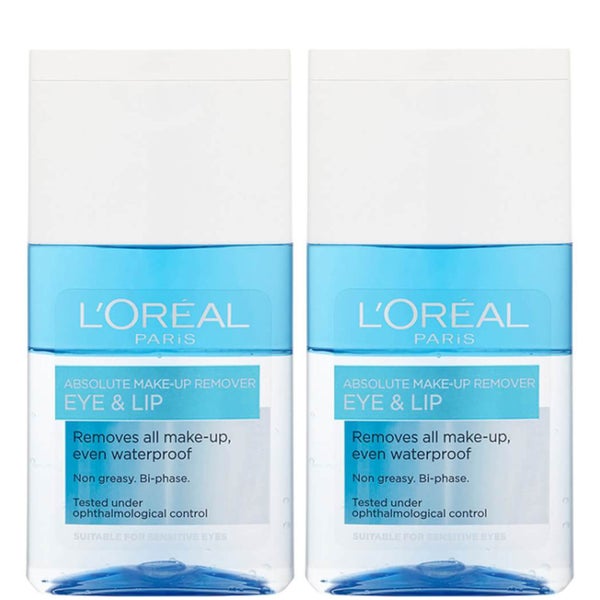 L'Oréal Paris Absolute Make-Up Remover Eye and Lip 125ml 2 Pack Exclusive (Worth £11.98)