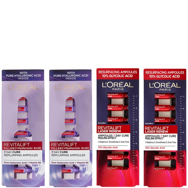 L'Oréal Paris Revitalift Hyaluronic Acid and 10% Glycolic Acid Ampoules Set - Exclusive
