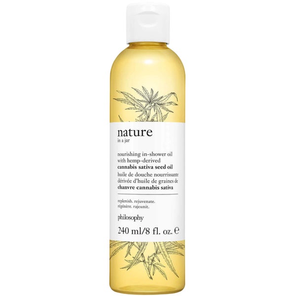 philosophy Nature in a Jar Nourishing In-Shower Oil with Hemp-Derived Cannabis Sativa Seed Oil 240ml