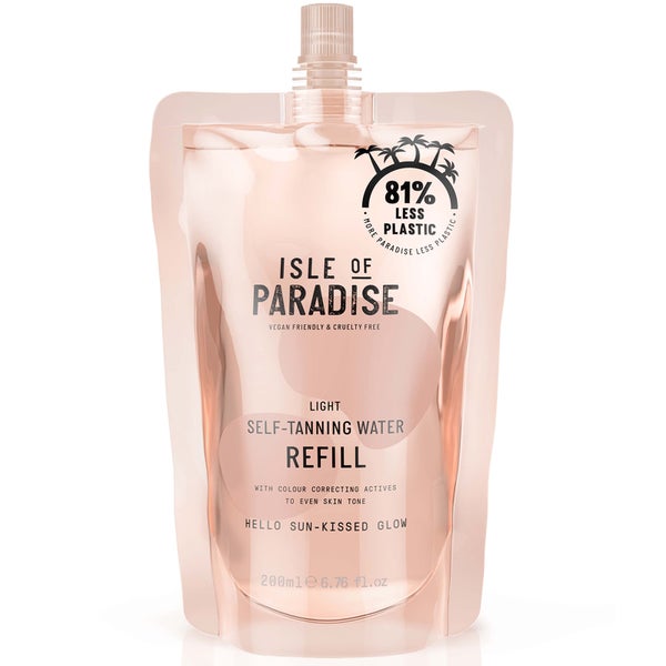 Isle of Paradise Self-Tanning Water Refill Pouch Light 200 มล.