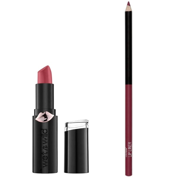 wet n wild Mega Last Matte Lipstick and Color Icon Lip Liner Duo (Various Shades)