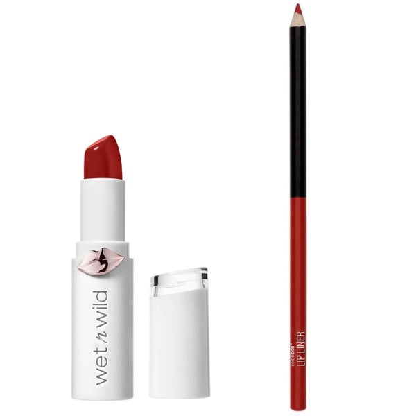 wet n wild Mega Last High Shine Lipstick and Color Icon Lip Liner Duo (Various Shades)