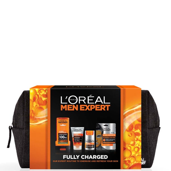 L'Oreal Paris Men Expert Fully Charged Washbag 4 Piece Gift Set för honom