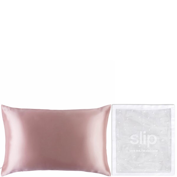 Slip Dermstore Exclusive Silk Pink Pillowcase Duo and Delicates Bag (Worth $193.00)