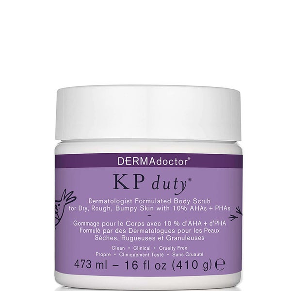 DERMAdoctor KP Duty Dermatologist Formulated Body Scrub for Dry Rough Bumpy Skin with 10 AHAs P (16 fl. oz.)