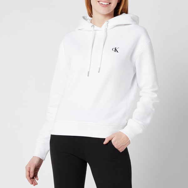 Calvin Klein Jeans Women's Embroidered Logo Hoodie - Bright White