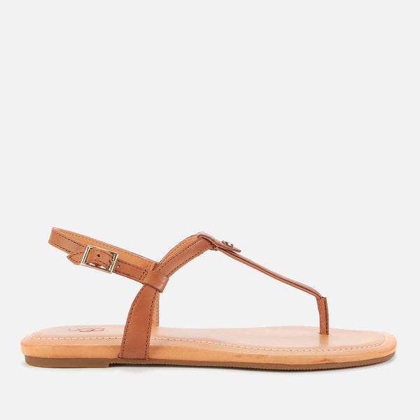 UGG Women's Madeena Leather Toe Post Sandals - Tan