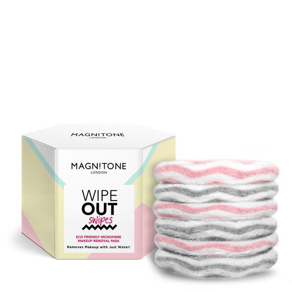 Magnitone London WipeOut Swipes Eco Friendly Cleansing Pads - Pink/Grey (Pack of 6)