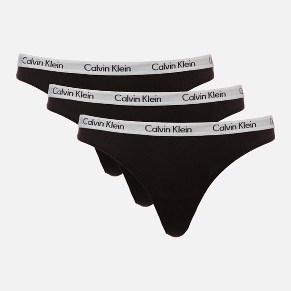 Calvin Klein Women's 3 Pack Thongs - Black