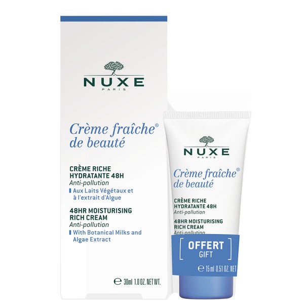 NUXE Crème Fraiche de Beauté 48hr Moisturising Cream for Dry Skin 30ml with 15ml Gift
