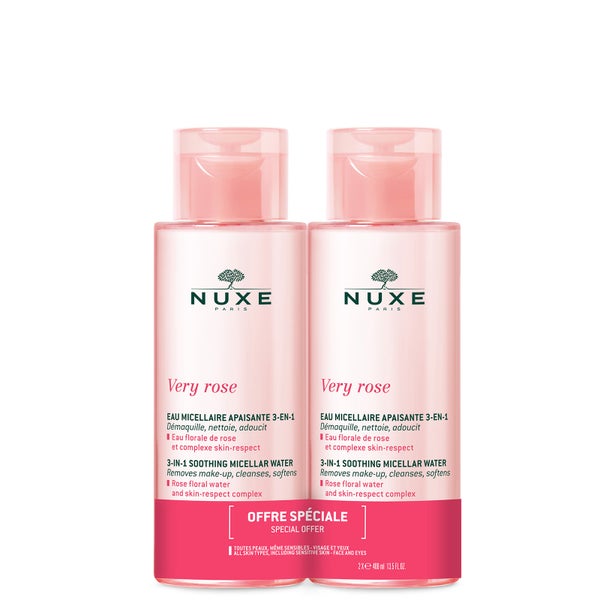 NUXE Very Rose 3-in-1 Soothing Micellar Water Duo 2 x 400ml NUXE Very Rose zklidňující micelární voda 3 v 1 Duo 2 x 400 ml