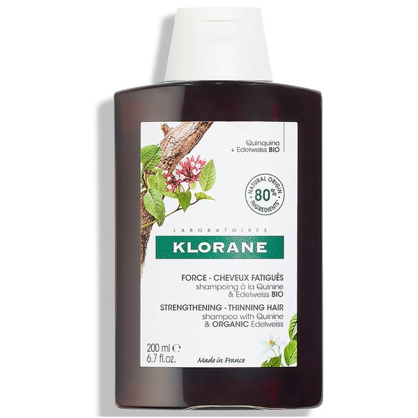 KLORANE Strengthening Shampoo with Quinine and Organic Edelweiss for Thinning Hair -shampoo, 200 ml
