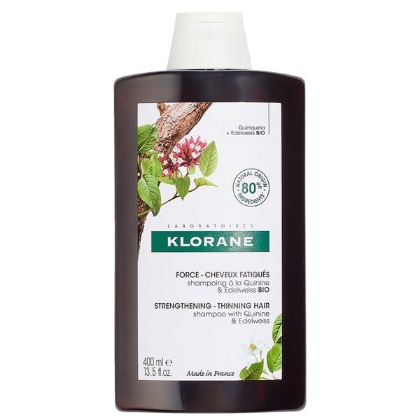 Shampooing Fortifiant à la Quinine et à l’Edelweiss Biologique pour Cheveux Clairsemés KLORANE 400 ml