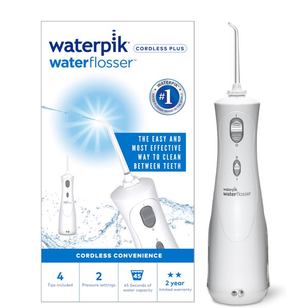 Waterpik (WP-450UK) Cordless Plus Dental Plaque Removal Water Flosser Tool with Rechargeable Battery - White