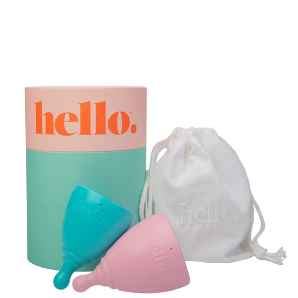The Hello Cup Menstrual Cup Double Box S-M and L - Blue and Blush