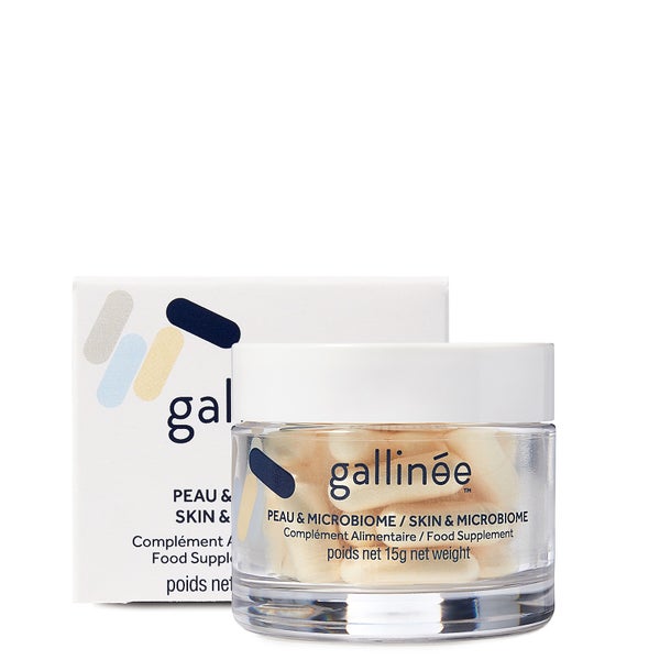 Complemento alimenticio para la piel y el microbioma de Gallinée: Un mes de pre, pro y postbióticos (30 cápsulas) 15g