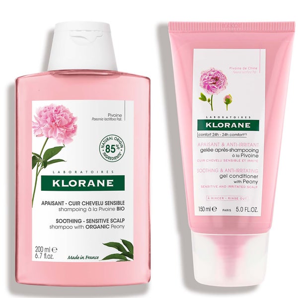 Klorane Shampoo with Peony, Soothing Relief for Dry Itchy Flaky Sensitive  Scalp, pH Balanced, Provides Scalp Comfort