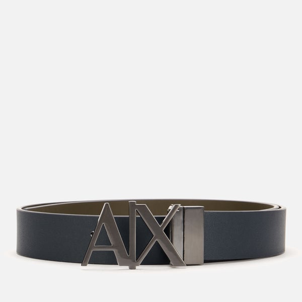 Armani Exchange Men's AX Logo Belt - Navy/Truffle