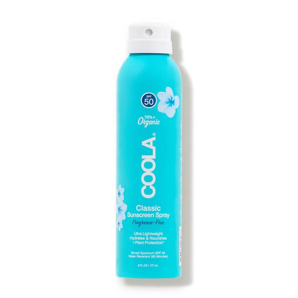 COOLA Classic Body Organic Sunscreen Spray SPF 50 Fragrance Free (6 fl oz)
