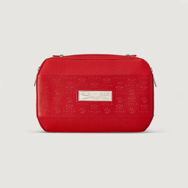 Red Leather Wash Bag