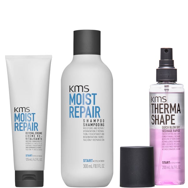 KMS Moisture Bundle For Dry, Damaged Hair (Worth £71)