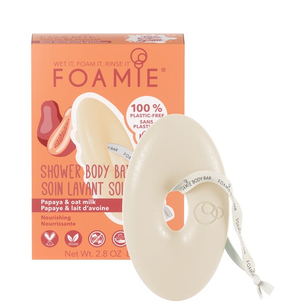 FOAMIE Shower Body Bar - Papaya and Oat Milk 80g