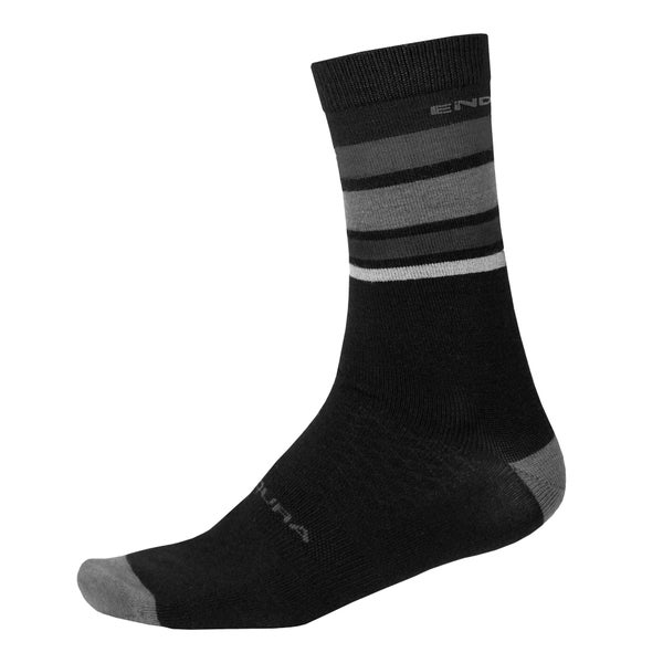 BaaBaa Merino Stripe Socken für Herren - Mattschwarz