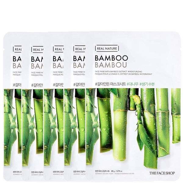 THE FACE SHOP Real Nature Sheet Mask - Bamboo (Pack of 5)