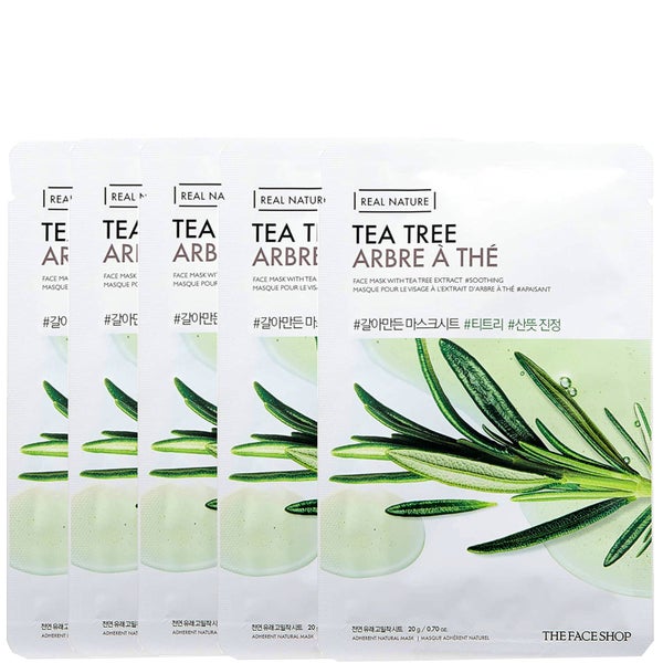 THE FACE SHOP Real Nature Sheet Mask - Tea Tree (Pack of 5)