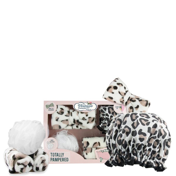 Conjunto The Vintage Cosmetic Company Totally Pampered - Leopard Print