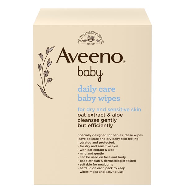 Aveeno Baby Daily Care Baby Wipes - Pack of 12 (869 Wipes)