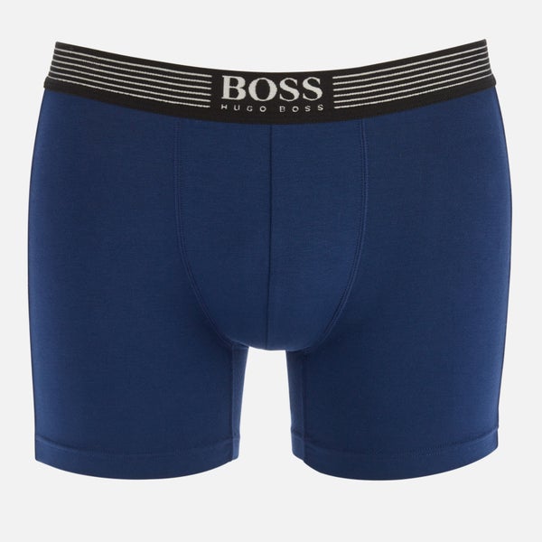 BOSS Bodywear Men's Logo Waistband Boxer Briefs - Medium Blue