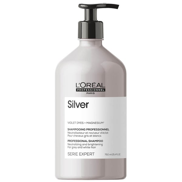 L’Oréal Professionnel Serie Expert Silver Shampoo for Grey, White or Light Blonde Hair -shampoo, 750 ml