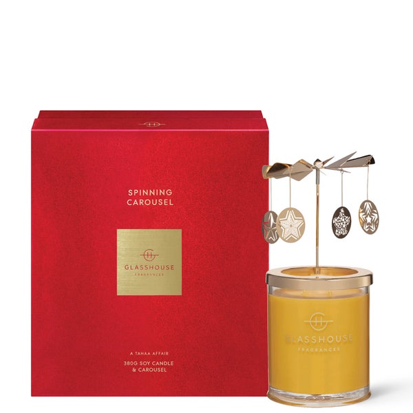 Подарочной набор Glasshouse Fragrances Christmas A Tahaa Affair Candle with Spinning Carousel Gift Set